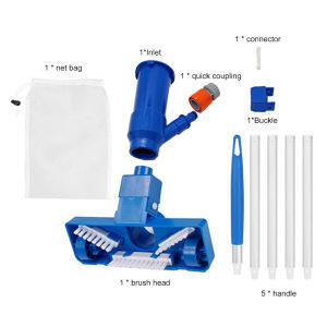 EU/US Standard Pool Vacuum Cleaning Kit Pool Cleaner Brush with Handle Disinfection Suction Head Filter for Swimming Pool