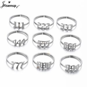 Nhẫn Thép Không Gỉ Có Thể Điều Chỉnh Số Thiên Thần Dành Cho Nữ Trang Sức Tối Giản Vòng Đeo Tay Theo Dõi Sức Khỏe Nhẫn Cưới Họa Tiết Chữ Cái