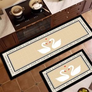 Thảm Nhà Bếp Chống Thấm Nước VIKAMA Thảm Polyester Chống Trơn Trượt Bền Bỉ Cho Khu Vực Lối Vào Trang Trí Nhà Cửa Phong Cách Sang Trọng
