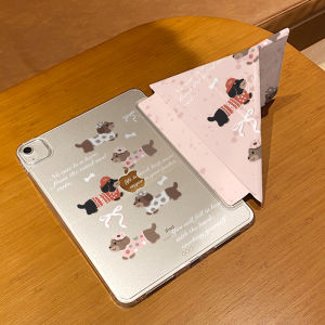 Sweet Ring Sausage Y-Shaped Tri-Fold Tablet Protective Case for Apple iPadAir6 iPad10 10.2 Pro11 Inch Air5 No Pen Slot Mini7 Female 9.7 Full Cover