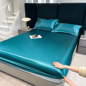 Alls Wonderland 100% Waterproof Fittedsheet Plain Silk Satin TPU Waterproof Mattress Protector Garterized Fitted Bedsheet Pillowcase