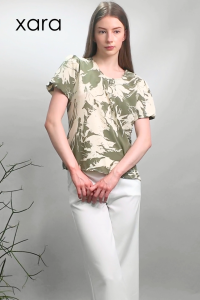 XARA Jules Detailed Neckline Short Sleeve Blouse