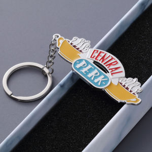 Movie Friends Central Perk Keychains Pendants Enamel Coffee Time Logo Car Keyring Choker Best Friend Xmas Jewelry Gifts