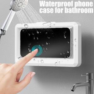 Household Wall-Mounted Bathroom Waterproof Mobile Phone Storage Box Self-Adhesive Touch Screen Anti-Fog Shower Sealed Storage Box