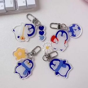 Gantungan Kunci Akrilik Penguin Seri Kartun Kartun Lucu Tas Roti Ganda Pesona Pesona