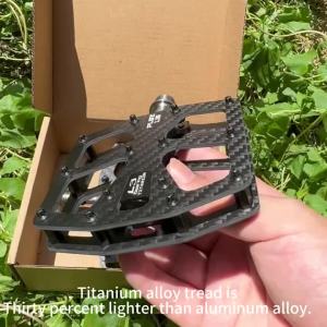 PLSELIS Carbon Fiber Bicycle Pedal 100*90mm 130g Carbon Fiber Mountain Bike Pedal Triathlon Road Bike Accessories