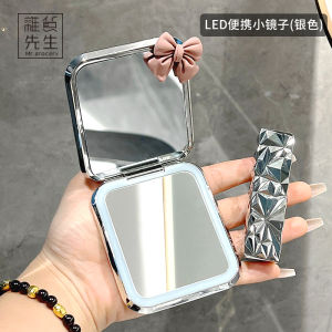 Foldable LED Makeup Mirror Desktop Student Dormitory Lighted Compact Portable Cosmetic Mirror Nordic Style Personal Care Tool