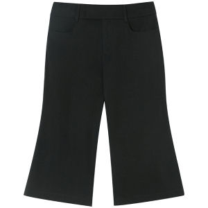 SOLWEIGE | SOLWEIGE Low Waist Wide Leg Pants Black Seven-eighths Length Commute Style Mixed Plant Dye Lyocell Cotton Flared Trousers