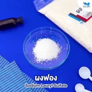 ผงฟอง ผงเพิ่มฟอง เส้น / โซเดียม ลอริล ซัลเฟต (Sodium Lauryl Sulfate) ขนาด 100 กรัม เพิ่มฟองในน้ำยาล้างจาน