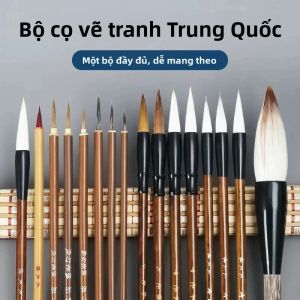Bộ Cọ Thư Pháp Trung Quốc - 6/9/12/16 Chiếc Có Hộp Đựng Lông Chồn Mềm Dùng Cho Vẽ Tranh Sumi Viết Chữ Kanji Tranh Màu Nước