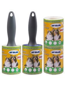 ลูกกลิ้งกำจัดขนแบบหนักพิเศษ Extreme Clean ลูกกลิ้งกำจัดขนแบบเหนียวพิเศษสำหรับเสื้อผ้า ขนสัตว์เลี้ยง เฟอร์นิเจอร์ รถยนต์ สำนักงาน และอื่นๆ