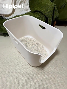 ใหญ่กระบะทรายแมว ห้องน้ำแมว พร้อมที่ตัก ขอบสูงกันกระเด็น รุ่นModern White แป้นเหยียบกรองทราย ห้องนน้ำแมวขนาดใหญ่ Cat litter box