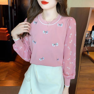 WANGGONGZHU | Princess Style Womens Knitted Base Layer Shirt Autumn Winter New Fashion Overhead Sweater Inner Design Sense Splicing Top