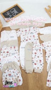 18PCS!! Set Setalan Baju Bayi New Born / Paket Berojol Set / Setelan Anak Bayi Full Print / PAKET NEWBORN