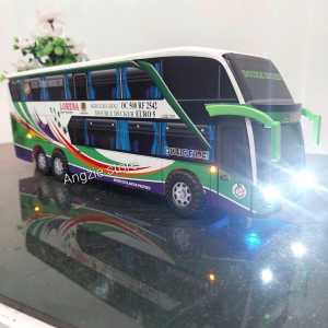 Miniatur bus bis Lorena double decker + Lampu