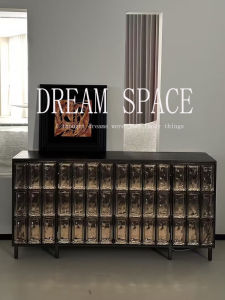 Italian Minimalist Crystal Glass High-end Vintage Storage Cabinet