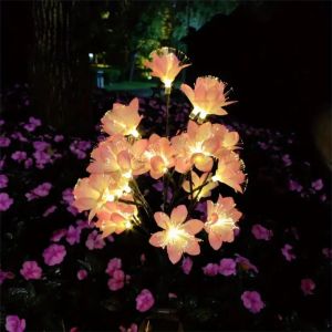 1PC 20LED Solar Camellia Garden Light Outdoor Floor Mounted Lawn Light Suitable For Garden Landscape Decoration Lighting
