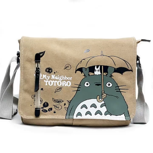 Hayao Miyazaki Fashion Totoro Bag Men Messenger Bags Lovely Cartoon Anime Male Crossbody School Letter Bag Canvas Shoulder Bag