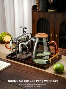 BOANG | Stylish Durable Glass Water Set Tea Cup with Tray