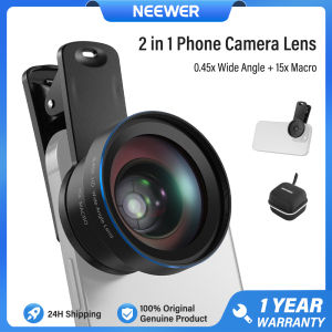 NEEWER 2 in 1 Phone Camera Lens 0.45X Wide Angle + 15x Macro Phone Lens Kit LS-67