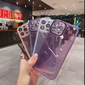 Case Clear Colored + Lens Guard IPHONE 11 12 13 14 14+ 15 15+ 16 16+ PRO MAX PLUS Combination Of Soft And Hard Protection | Case Murah Berkualitas