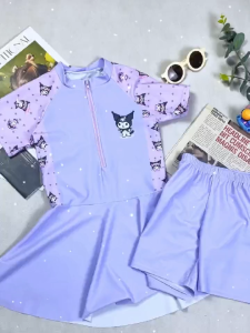 Swimming Dress for Kids Girls Cute Kuku Printed Design Swimming Outfit Swimsuit for Girls 5-11 Years Old
