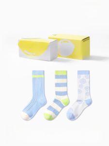 HAPPYLEMON | HAPPYLEMON Womens Socks Mid-Calf Striped Cute Letter Cotton Blend Socks For Spring Autumn Winter Wearable Comfortable Breathable