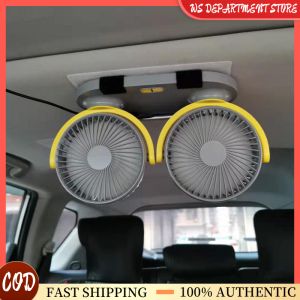 5V Double Headed Car Fan for All Vehicle Type 360 Degree Rotation Car Fan Cooler Foldable Silent Fan For Car Back Seat Air Conditioning 3 Speed Adjustable Mini Usb Fan Desk Fan car Cooling Double Headed Car Fan 360 Degrees Vehicle Electronic Fan
