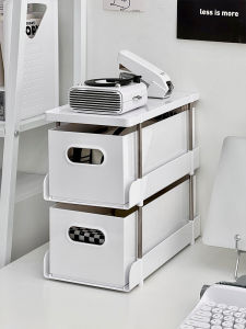 Acrylic Desktop Drawer Style Storage Box Desk Stationery Miscellaneous Books Dustproof Organizer Box Rectangular Shape 2 Layers