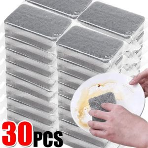 30Pcs Three Layers Cleaning Sponges Reusable Pan Pot Dishwashing Scouring Pads Household Kitchen Sponge Wipes Brush Clean Tools