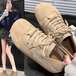 Womens Genuine Leather Deqin Shoes Spring Autumn Flat Bottom Board Retro Soft Bottom Sports Casual Agan Cross Buckle Korean Style
