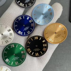 MATELION 29mm Steel Roman Numerals Black Blue Gold Silver Sunburst Watch Dial fit NH35 NH36 Automatic Diver Men Watches Part