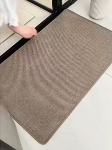 Anti Slip Mat Bathroom Mat Quick Dry Super Absorbent Rug Waterproof Linen Woven Texture Anti-Skid Pad Stain Resistant And Durablea For Shower Bedroom Bathroom Toilet Home Use Square Floor Mat Multiple Sizes