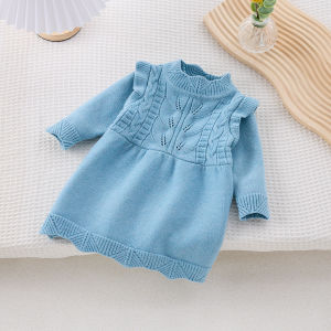 Autumn Knitted Princess Dress for Babies