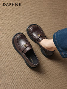Daphne | Thick-soled Loafers Soft Sole  Brown Autumn British Style