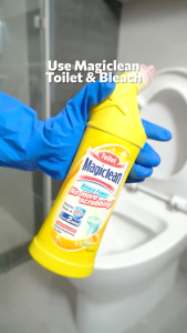 Magiclean Toilet Bleach Lemon 500ml | Kills 99.9% Germs | Angled Nozzle for Under-Rim Cleaning