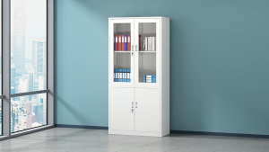 โลหะตู้เก็บของ ตู้สำนักงาน ปรับได้ชั้น ประตูใส กันน้ำสามารถล็อคได้ กันน้ำและกันความชื้น