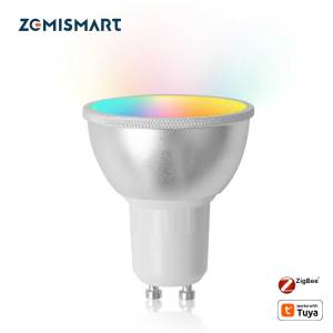 GU10 Zigbee Smart LED Light Bulb RGBCW Dimmable Spotlighting Works with Tuya App Alexa Google Home Voice Control 110-240V Lamp