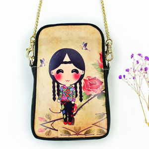 Cute Cartoon Zipper Wallet Womens Crossbody Phone Bag Summer New Style Korean Version Small Bag Youth Fashion Synthetic Leather