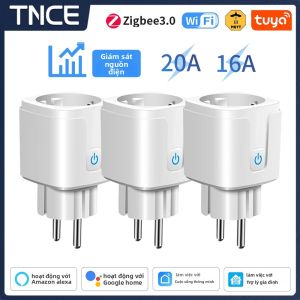TNCE TUYA EU Cắm Ổ Cắm Thông Minh 16/20A Có Nguồn Theo Dõi Thời Gian Điều Khiển Giọng Nói Cho Alexa Google Home WiFi Hoặc Zigbee3.0