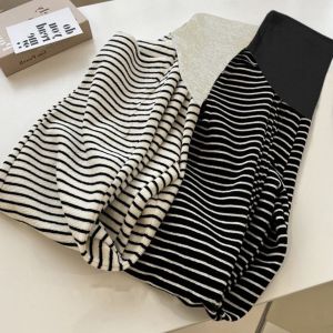 Quần Ống Rộng Thường Ngày Cho Bà Bầu Quần Dài Ấm Áp Thoải Mái Cho Mùa Thu Đông Quần Dài Ống Rộng Kẻ Sọc Không Bó Sát