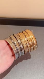 4/6/8/20 Pcs Gold Color Stainless Steel Bracelet Bangle for Women Men Simple Fashion Geometry Bangles Heavy Metal Hand Jewelry F
