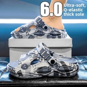 Mens Summer Outdoor Casual Thick Bottom Sandals Anti-Slip Beach Shoes Breathable Slip-On EVA Sporty Leisure Sandals