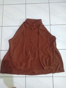 Kemeja Blouse Jumbo Wanita Panjang Atasan Dewasa Oversize Baju Cewek