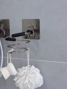 Stainless Steel Spiral Hair Dryer Holder Wall Mounted Hair Dryer Organizer Rack For Bathroom