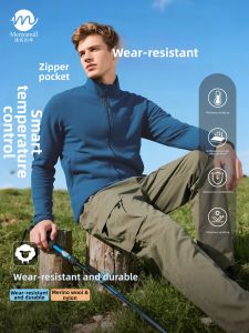 Menyanull | Moisture Wicking Merino Wool Stand-up Collar Outdoor Jacket