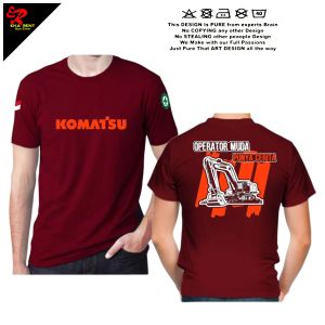 Kaos Alat Berat Komatsu Operator Muda Lengan Pendek
