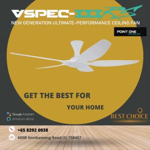 PO ECO CYCLONE VSPEC-III RS 5Blades White Hugger SMART WIFI EC Motor Ceiling FAN 48/62in Dimmable 3-Tones LED Light Google Tuya Smart Life
