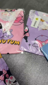 Pijama Kanak-Kanak Baju Tidur Kartun Kuromi Budak Kids Pajamas Dress Cartoon Kuromi Toddler Princess Sleepwear睡衣短袖睡裙库洛米