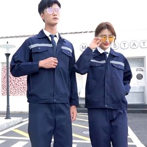 ชุดเครื่องแบบทำงาน สะท้อนแสงหน้าและหลัง เสื้อช็อป กางเกงทำงาน เสื้อเชิ้ตสำหรับชายและหญิง